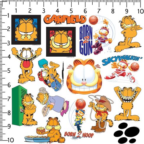 Garfield Variety 50ct vinyl deluxe standsers مجموعة متنوعة الحزمة - كمبيوتر محمول ، زجاجة ماء ، سكرابوكينغ ، جهاز لوحي ، لوح التزلج ، داخلي/في الهواء الطلق in Kuwait