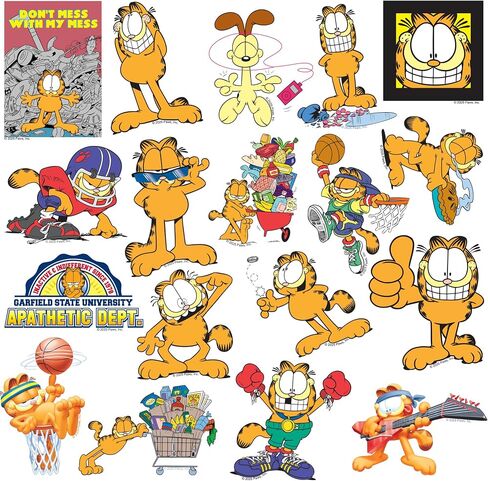 Garfield Variety 50ct vinyl deluxe standsers مجموعة متنوعة الحزمة - كمبيوتر محمول ، زجاجة ماء ، سكرابوكينغ ، جهاز لوحي ، لوح التزلج ، داخلي/في الهواء الطلق in Kuwait