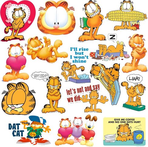 Garfield Variety 50ct vinyl deluxe standsers مجموعة متنوعة الحزمة - كمبيوتر محمول ، زجاجة ماء ، سكرابوكينغ ، جهاز لوحي ، لوح التزلج ، داخلي/في الهواء الطلق in Kuwait