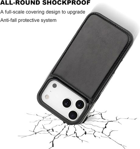 ONETOP for iPhone 17 Pro Max Wallet Case with Credit Card Holder,Black | Kickstand,ID/Cash Holder,Case Wallet with Card Slots,Double Magnetic Clasp,Durable PU Leather Shockproof Cover for Women Men in Saudi Arabia