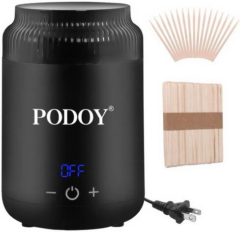 Podoy Mini Wax Pot Warmer for Hair Removal, Small Portable Digital Wax Melt Heater Machine for SPA Salon Brow Body Nose Hair Upper Lip Waxing with 100 Wax Sticks in Kuwait
