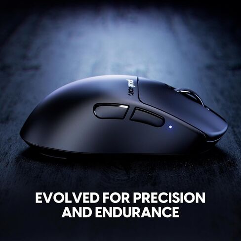 GUSRAR GEAMING GEARS X3 MOUSE WIRELECTY GAMING ، خفيفة الوزن للغاية (1.94 أوقية/55G) ، مريح هجين ، مفتاح بصري ، 32000 نقطة في البوصة ، 750 IPS ، مستشعر XS-1 ، 8K متوافق (متوسطة ، أسود) in Kuwait