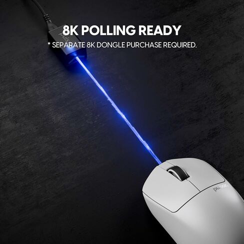 GUSRAR GEAMING GEARS X3 MOUSE WIRELECTY GAMING ، خفيفة الوزن للغاية (1.94 أوقية/55G) ، مريح هجين ، مفتاح بصري ، 32000 نقطة في البوصة ، 750 IPS ، مستشعر XS-1 ، 8K متوافق (متوسطة ، أسود) in Kuwait