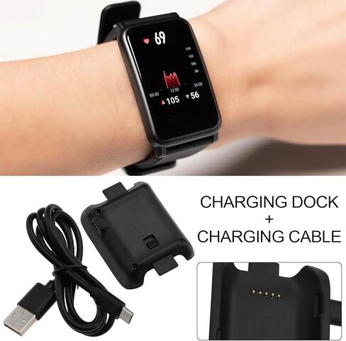 2 مجموعات من الشاحن الذكي مع كابل USB متوافق فقط مع Samsung Galaxy Gear SM-V700 Smart Watch Accessory Black 70cm in Saudi Arabia