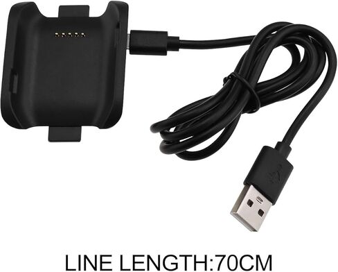 2 مجموعات من الشاحن الذكي مع كابل USB متوافق فقط مع Samsung Galaxy Gear SM-V700 Smart Watch Accessory Black 70cm in Saudi Arabia