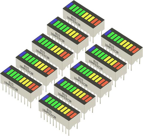 10pcs عرض LED 10 شريحة مصباح Bargraph Module Module Bar الرسم البياني Ultra Red Red Yellow Green Green Colors Multi-Color in Saudi Arabia