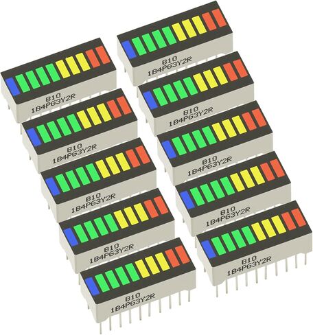 10pcs عرض LED 10 شريحة مصباح Bargraph Module Module Bar الرسم البياني Ultra Red Red Yellow Green Green Colors Multi-Color in Saudi Arabia