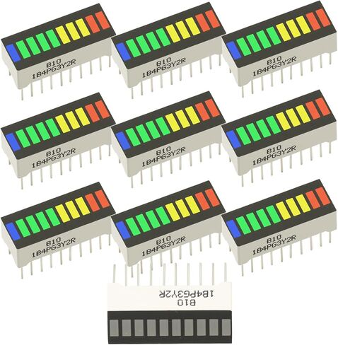 10pcs عرض LED 10 شريحة مصباح Bargraph Module Module Bar الرسم البياني Ultra Red Red Yellow Green Green Colors Multi-Color in Saudi Arabia