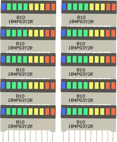 10pcs عرض LED 10 شريحة مصباح Bargraph Module Module Bar الرسم البياني Ultra Red Red Yellow Green Green Colors Multi-Color in Saudi Arabia