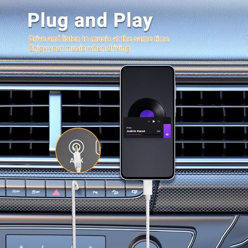 USB C to 3.5mm Audio Cable (6.6ft), Type C to 3.5mm Headphone Car Stereo Cord Compatible for iPhone 16/15 Pro Max, Samsung S24/S23, iPad Pro, Pixel 5/6, Car Stereo, Hi-Fi Sound, DAC Supported in Saudi Arabia