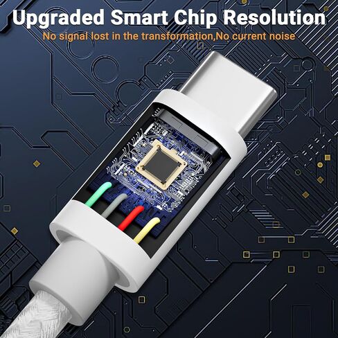 USB C to 3.5mm Audio Cable (6.6ft), Type C to 3.5mm Headphone Car Stereo Cord Compatible for iPhone 16/15 Pro Max, Samsung S24/S23, iPad Pro, Pixel 5/6, Car Stereo, Hi-Fi Sound, DAC Supported in Saudi Arabia