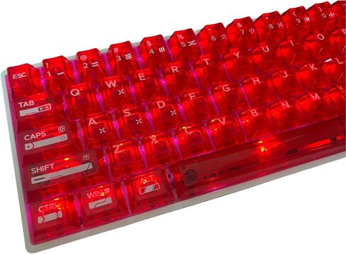CyberTactile Transparent Keycaps,Crystal Ceramic Custom Key Cap Set 123 Keys,Cherry Profile Red Transparent Style for MX Mechanical Keyboards (60% 65% 75% 80% 100%) in Saudi Arabia