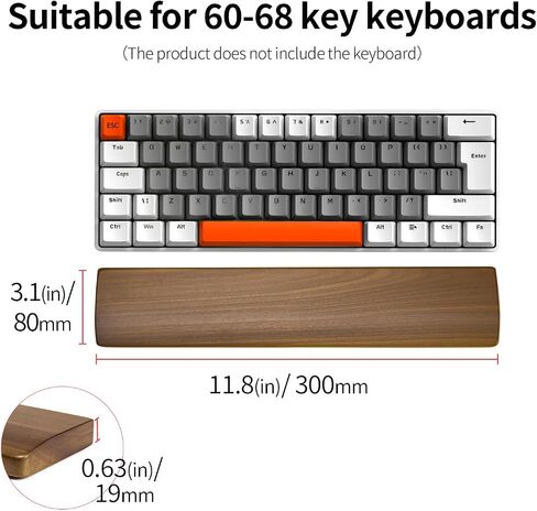 Mouse Wrist Rest for One-Hand Gaming Keypad, Ergonomic Walnut Rest | Ergonomic Design for Wrist Pain Relief, Easy to Clean and Smooth No Odor, Support Wrist to Coding Typing and Playing in Kuwait