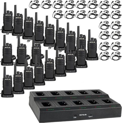 Retevis RT68 Walkie Talkies(20 Pack) Bundle with 10-Way Charger(1 Pack),2 Way Radios Long Range,Heavy Duty Walkie Talkies for Adults,Rechargeable with USB Charger Base in Saudi Arabia