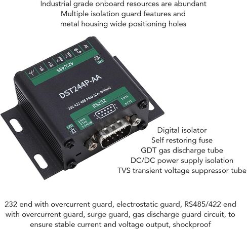 RS232 إلى RS485 RS422 محول المحول الصناعي المعزول المعزول مع واقي زيادة في التيار الزائد لنقل الإشارة المستقرة in Kuwait