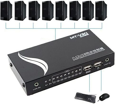 8-Port USB KVM Switch & Distributor - Gold DNF USB Keyboard & Mouse Synchronizer for Gaming Studios, Surveillance, Stock Market, and Office Use in Saudi Arabia