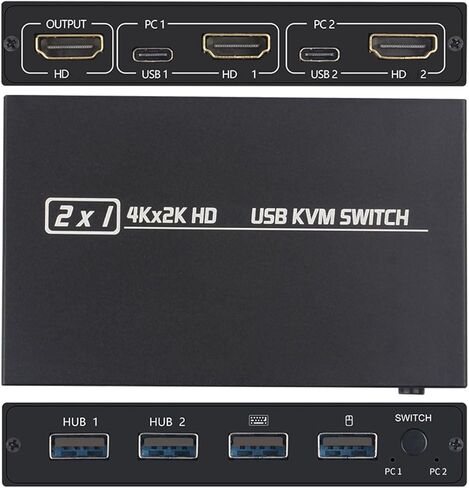 المقابس وتشغيل 2port HDTV Switcher مع HDCP 1.4 محاور USB لمضيفي الشاشة مشاركة لوحات المفاتيح KVM Switcher in Kuwait