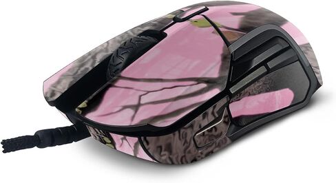 MightySkins Skin Compatible With SteelSeries Rival 5 Gaming Mouse - Pink Tree Camo | Protective, Durable, and Unique Vinyl Decal wrap cover | Easy To Apply, Remove, and Change Styles | Made in the USA in Saudi Arabia