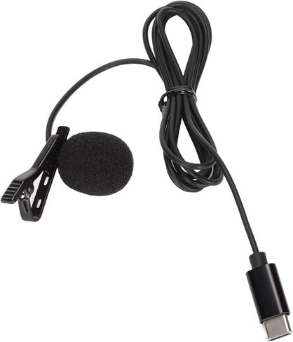 Keenso Lavalier Mic Intelligent Cancellation Microphone C of Type C Type for Programs Recording, Interview Recording - Anti Spray Cotton, 1.5 M Cable Length in Saudi Arabia
