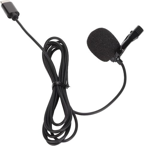 Keenso Lavalier Mic Intelligent Cancellation Microphone C of Type C Type for Programs Recording, Interview Recording - Anti Spray Cotton, 1.5 M Cable Length in Saudi Arabia