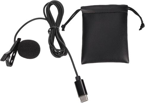 Keenso Lavalier Mic Intelligent Cancellation Microphone C of Type C Type for Programs Recording, Interview Recording - Anti Spray Cotton, 1.5 M Cable Length in Saudi Arabia