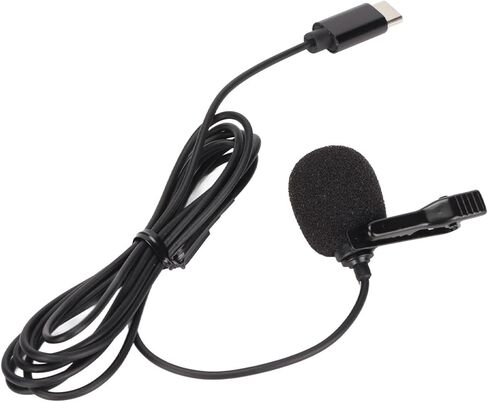 Keenso Lavalier Mic Intelligent Cancellation Microphone C of Type C Type for Programs Recording, Interview Recording - Anti Spray Cotton, 1.5 M Cable Length in Saudi Arabia