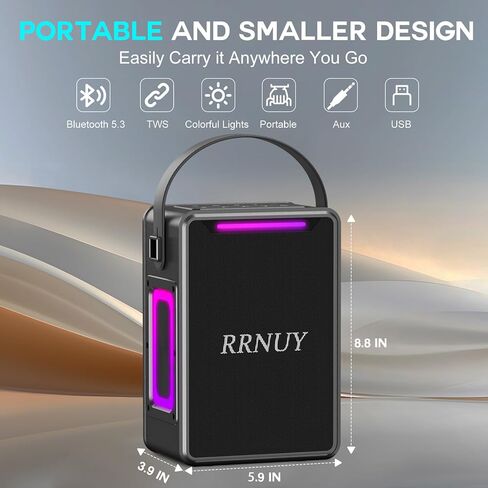 مكبرات صوت بلوتوث المحمولة 60W IPX6 مكبرات صوت لاسلكية مقاومة للماء مع باس عميق ، إقران TWS ، صوت استريو DSP ، ضوء LED ، صندوق الطفرة في الهواء الطلق كبير الصاخبة لشركة Home Party Camping in Kuwait