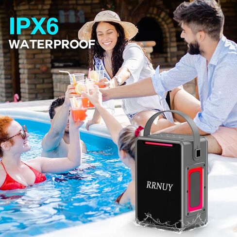 مكبرات صوت بلوتوث المحمولة 60W IPX6 مكبرات صوت لاسلكية مقاومة للماء مع باس عميق ، إقران TWS ، صوت استريو DSP ، ضوء LED ، صندوق الطفرة في الهواء الطلق كبير الصاخبة لشركة Home Party Camping in Kuwait