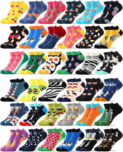 Vabean 36 Pairs Funny Men's Dress Socks Men's Novelty Socks Crew Socks Cotton Socks Bulk Colorful Socks Set for Women Men in Saudi Arabia