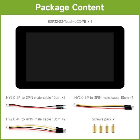 Waveshare ESP32-S3 7inch LCD Development Board, ESP32 with Display, 1024×600, 32-bit LX7 Dual-core Processor, 240MHz Frequency, WiFi & Bluetooth Support, Onboard Antenna, with Touch Function in Saudi Arabia