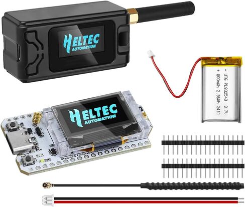Heltec WiFi Lora 32 V3 لوحة تطوير مع حالة بلاستيكية 800 مللي أمبير في الساعة بطارية ESP32 S3 SX1262 Meshtastic Lorawan OLED Display Type-C USB IOT Node للتحكم الصناعي في المنزل الذكي (N30 أسود) in Kuwait