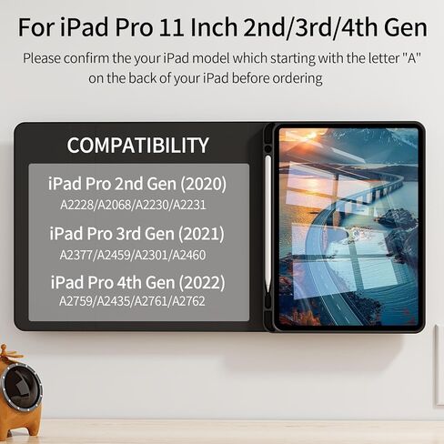 حالة لوحة المفاتيح لـ PRO 11 بوصة 4th/3rd/2nd Generation (2022/2021/2020) مع حامل قلم رصاص ، غطاء لوحة مفاتيح Bluetooth اللاسلكي اللاسلكي ، والأخضر الداكن القابل للفصل in Kuwait