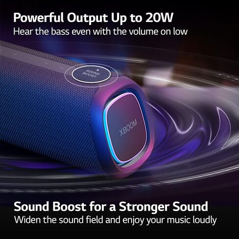 LG XG5QBK.DUSALLK Go Portable Bluetooth Speaker - LED Lighting and up to 18-Hour Battery, Black (Renewed) in Saudi Arabia