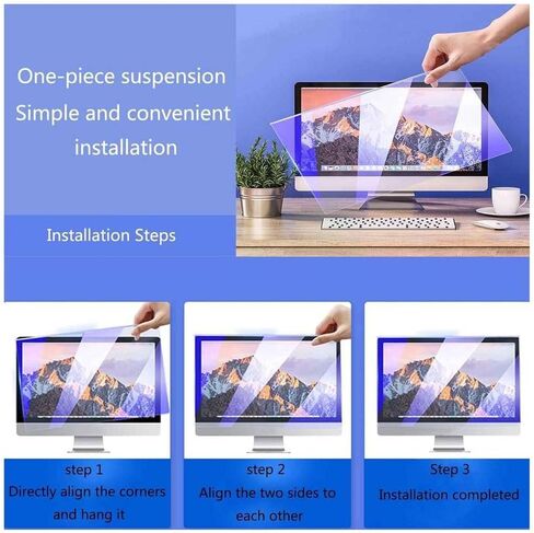 شاشة الكمبيوتر 19-22 بوصة شاشة Blue Light Blocker - تقليل الوهج تقليل إجهاد العين - من السهل تثبيت وإزالة لوحة حامي شاشة الكمبيوتر المعلقة من الخدش ، 20 بوصة 16: 9 نسبة العرض إلى الارتفاع in Kuwait
