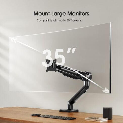 شاشات شاشة مفردة Ultrawide - أقصى 35 بوصة ، ذراع نابض غاز مع إمالة ، دوارة ، دوران - حامل فيسا مع قاعدة القاعدة وقاعدة جروم - يحمل 26.4 رطل in Saudi Arabia