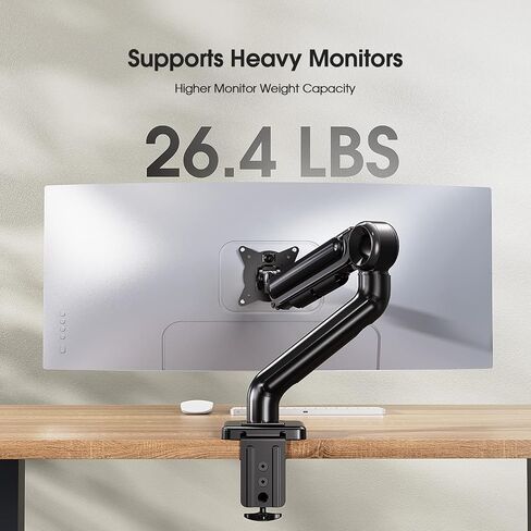 شاشات شاشة مفردة Ultrawide - أقصى 35 بوصة ، ذراع نابض غاز مع إمالة ، دوارة ، دوران - حامل فيسا مع قاعدة القاعدة وقاعدة جروم - يحمل 26.4 رطل in Saudi Arabia