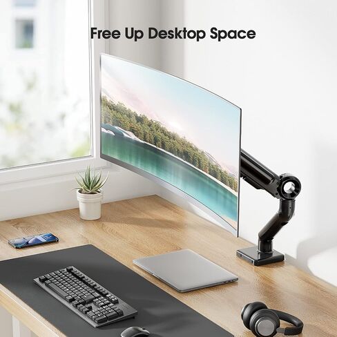 شاشات شاشة مفردة Ultrawide - أقصى 35 بوصة ، ذراع نابض غاز مع إمالة ، دوارة ، دوران - حامل فيسا مع قاعدة القاعدة وقاعدة جروم - يحمل 26.4 رطل in Saudi Arabia