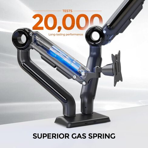 Dual Monitor Stand for 15-35 Inch Ultrawide Screen, Holds up to 26.4lbs, Dual Monitor Mount Full Motion Tilt, Swivel, Rotation, Dual Monitor Arm Gas Spring Height Adjustable, VESA 75/100mm in Kuwait