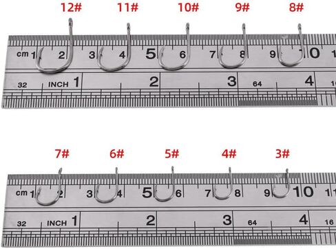 500pcs حزمة من خطافات الصيد مع انتقادات-حجم 3-12# خطافات من الفولاذ المقاوم للصدأ الأسود لجميع احتياجاتك الصيد in Saudi Arabia