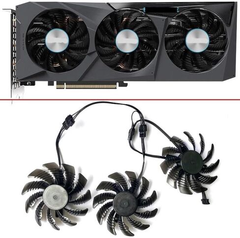3PCS PLD08010S12HH 75MM 4PIN RTX3070 Cooling Fan Compatible with RTX 3070 Eagle 8G GTX1660 RX 5500XT 5600 XT Graphics Fans in Saudi Arabia