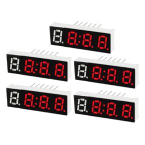 uxcell Common Anode 12 Pin 4 Bit 7 Segment Display 1.26 x 0.39 x 0.23 Inch 0.28" Red LED Display Digital Tube 5pcs