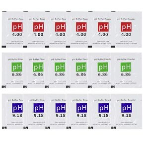 DuvinDD 18 Pack pH Meter Buffer Solution Powder 6.86/4.00/9.18، حزم محلول معايرة الأس الهيدروجيني لقياس درجة الحموضة الدقيقة