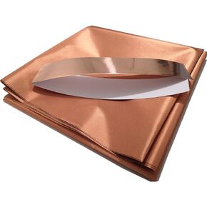 Copper Fabric Blocking RFID/RF-Reduce EMF/EMI Protection Certified Material Blocks RF Signals (WiFi, Cell, Bluetooth, Radiation Shielding) Golden Color 39"x43" inch