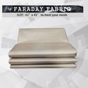 Faraday Fabric Faraday Cage Military Grade Conductive Material for Fabric Protection EMP & Signal Blocking from Cellular Signal, WiFi, Bluetooth, GPS, Shields RF Signals 44"X108"(3 Yards)