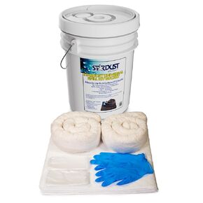 STARDUST Spill Products D905U Universal Spill Kit OSHA Approved - Portable Bucket (20)Universal Sorbent Pads, (3) 3"x4' Absorbent Socks, (4) Disposal Bags & Nitrile Gloves Spill Kit For Fast Response