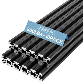 5pcs V Slot 2040 Aluminum Extrusion European Standard 2000mm Length Anodized Linear Rail for 3D Printer Engraving Machine Workbench DIY (Black)