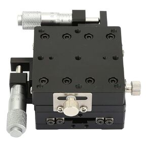 Manual XY Linear Stage, Micrometer Slide Table Trimming Platform Roller Linear Stage 2.4 X 2.4 X 1.6in