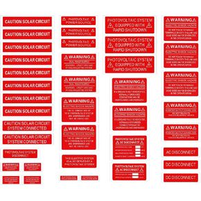 PV Solar System Safety Warning Labels Electrical Panel Labels Photovoltaic System Labels Fit for Most Residential and Commercial Photovoltaic Solar Projects - 40 Pack