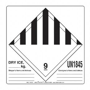 Labelmaster HML11-DICE Dry Ice Label, Hazmat, 4.75" x 4" (Pack of 500)