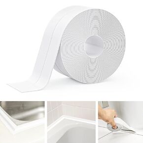 Caulk Tape, 2 Rolls 1.5" x 10.5Ft Caulk Tape Waterproof Self Adhesive Caulk Strip Caulking Sealing Tape for Kitchen Countertop,Sink,Bathroom,Toilet,and Bathtub Floor Wall Edge Protector